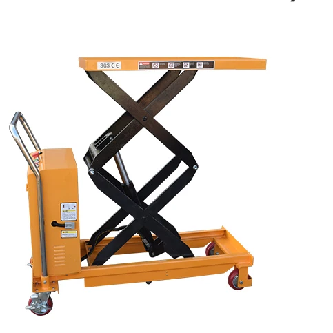 High quality 0.5 ton lifting electric platform truck hydraulic scissor lift manual pallet truck