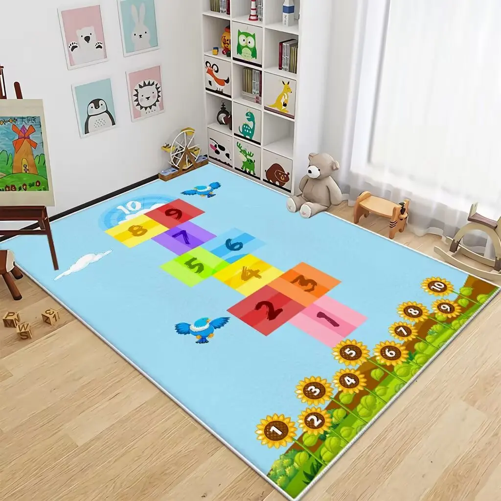 Non-toxic Soft Material Lively Patterns Easy to Store and Educationally Meaningful Ultra-soft Colorful Children Room Play Mat