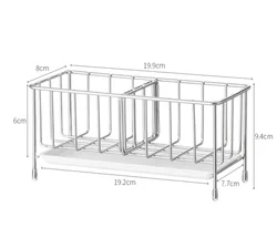 Adjustable Sink Storage Caddy Stainless Steel Kitchen Sponge Holder With Water Tray