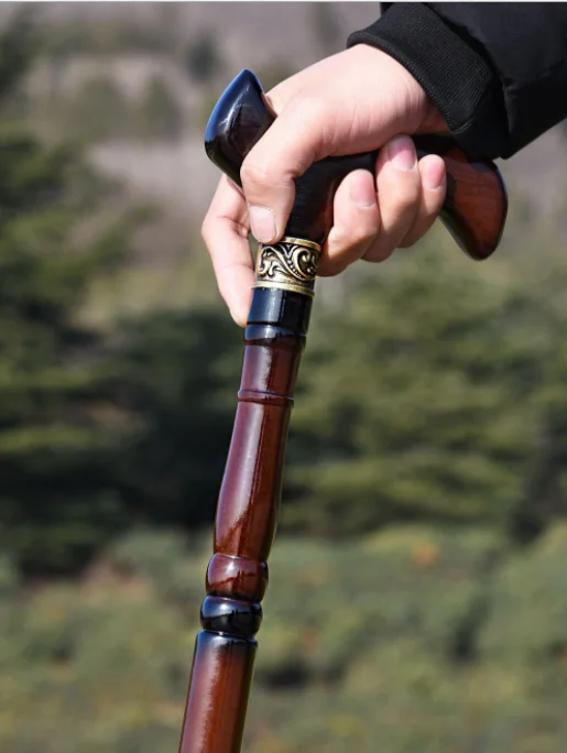 Customized high-quality elderly cane wood can accept custom size T-handle Baishun medical request CN;JIA 85