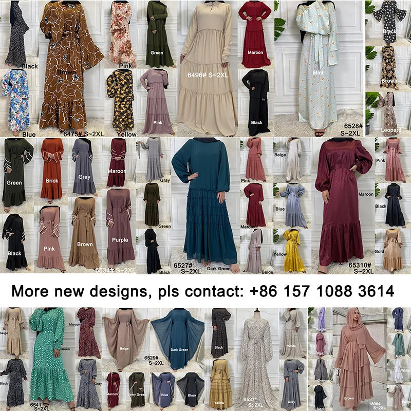 1896 # высокие тарифы на повторную покупку шифоновое многослойное Открытое платье абайя Дубай Abayas с подходящим шарфом мусульманская