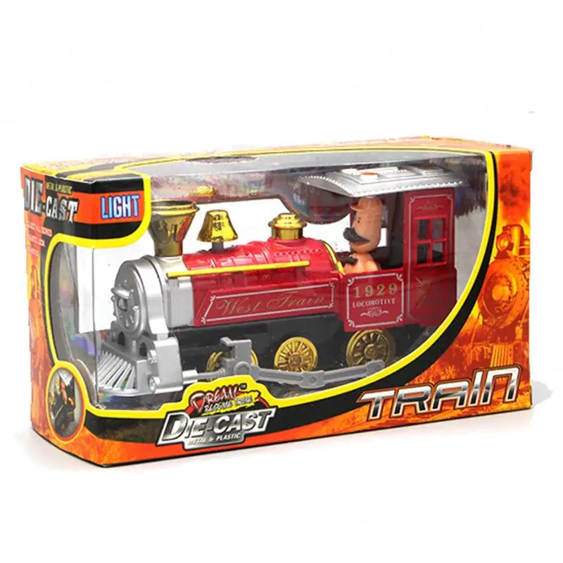 Trump toy Funny Creative Old Steam Locomotive Alloy Model Children Sound Light Resilience Train