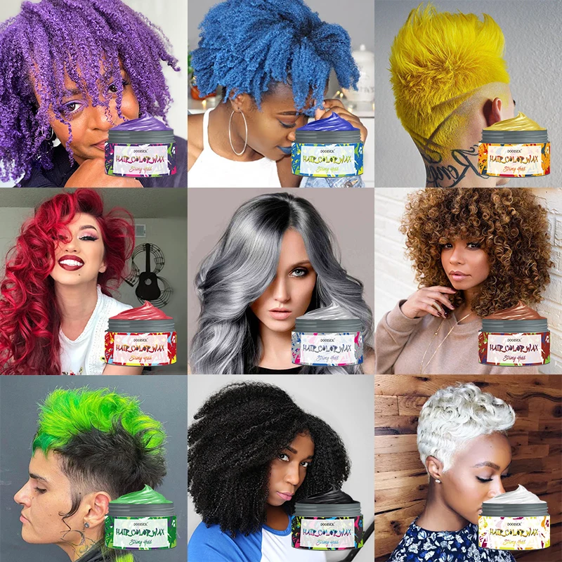 Professional Salon Barbershop Custom 9 Colors Hair Care Styling Hair Dye Lightness Clay Temporary Cream Gel Hair Color Wax Paste