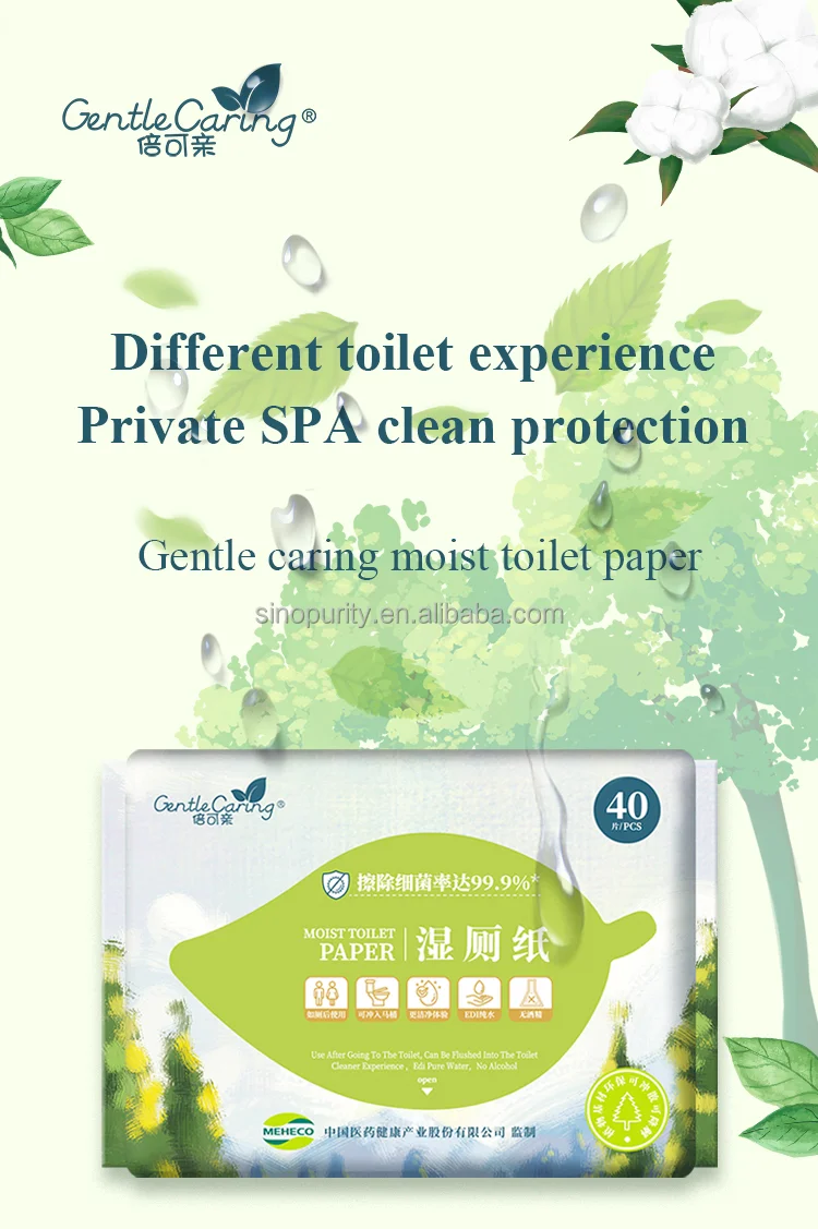 Free Sample OEM High comfort 100% cotton flushable toilet wipes biodegradable wet toilet paper butt tissue wipes manufacturer