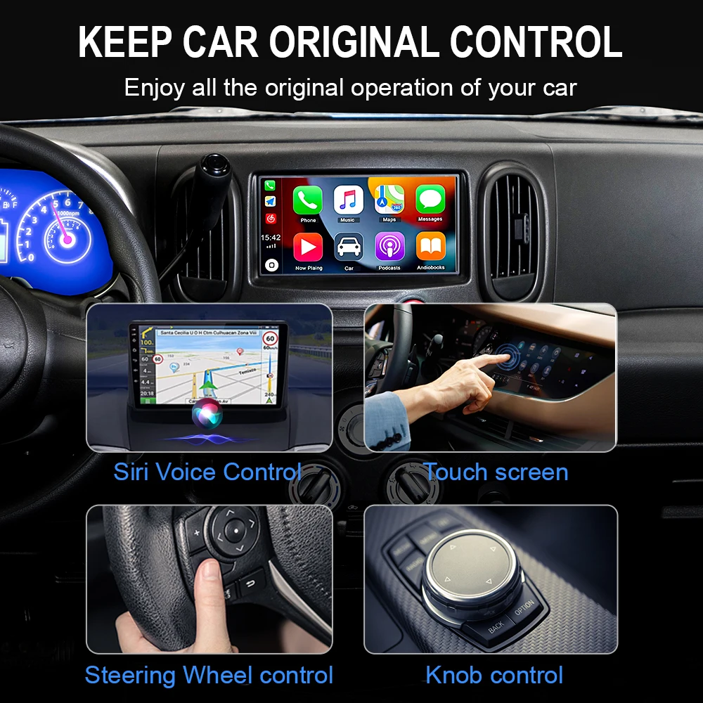 Низкоэнергетическая мини-беспроводная коробка carplay поддерживает Универсальное автомобильное и iPhone Android система автоматического подключения через Bluetooth или Wi-Fi