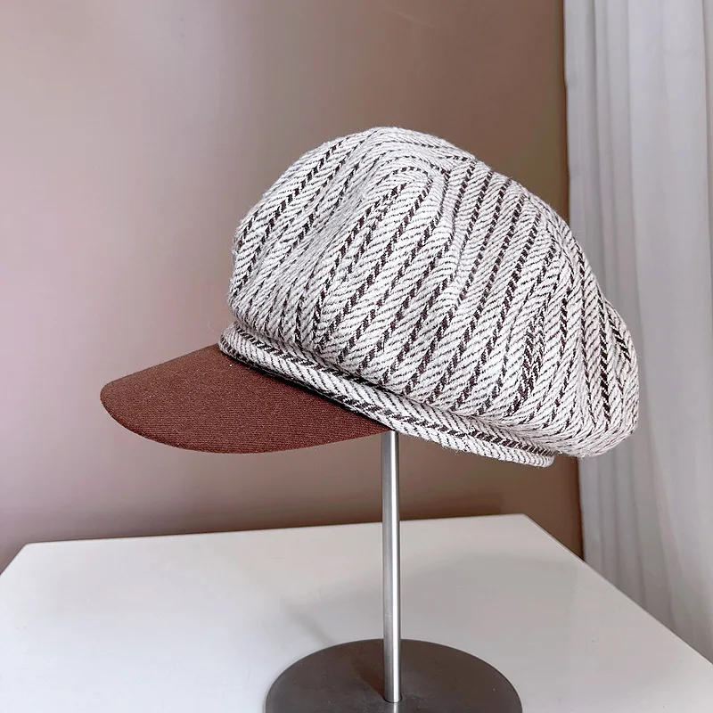 yacht fashion Women tweed octagonal cap ivy hat Newsboy Cabbie driver Peaked Beret ladies caps and hats
