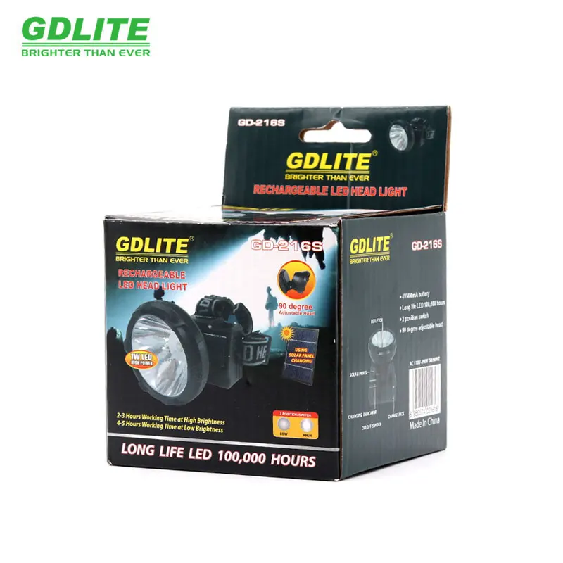 Flashlight Headlamp for Miner solar Powered Led Waterproof Case Max  White Light Body Lamp Fishing  gdlite