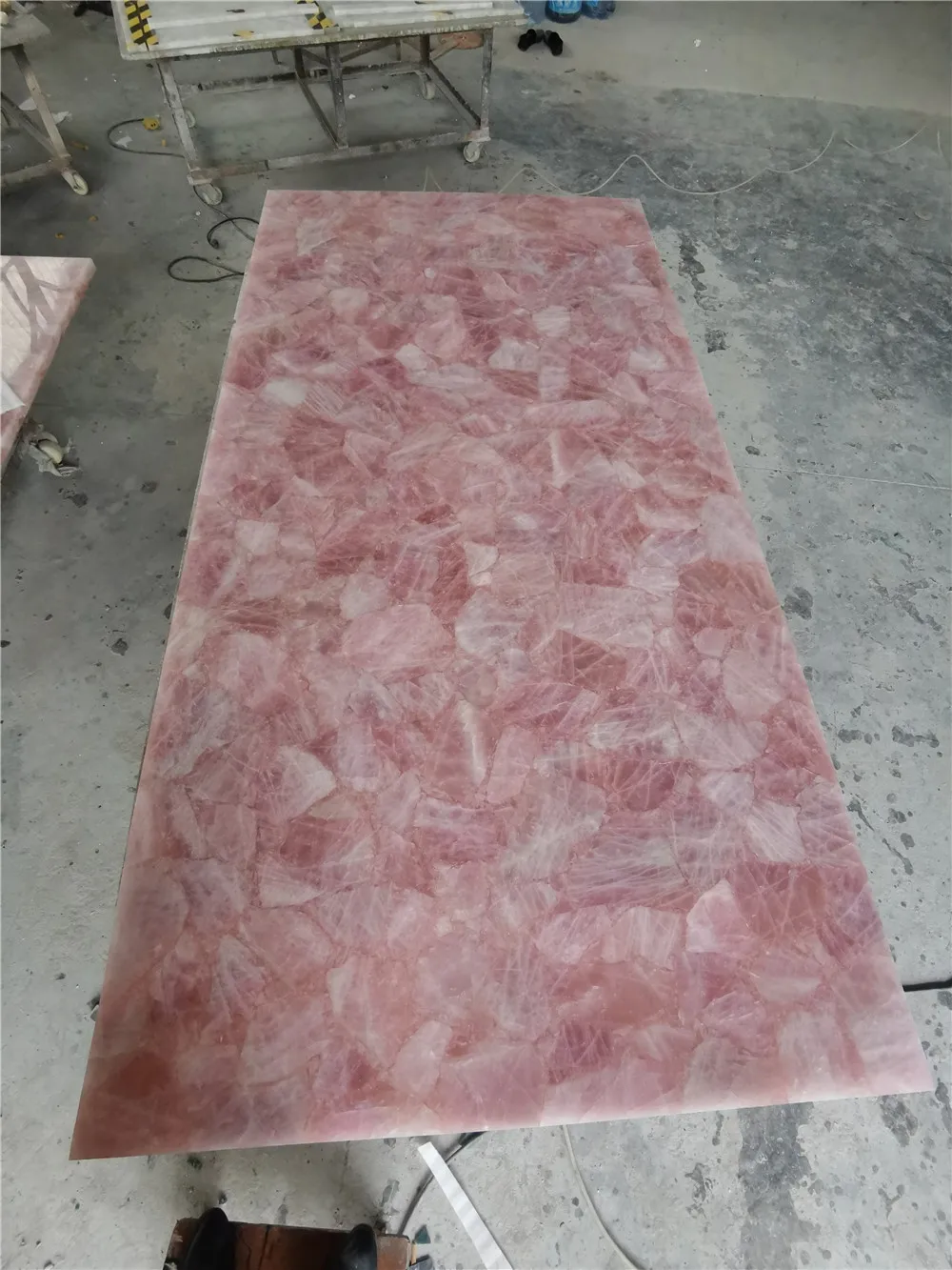 GOLDTOP pink onix Charming natural semi precious stone pink rose crystal slab onyx for Bathroom Vanity Tops