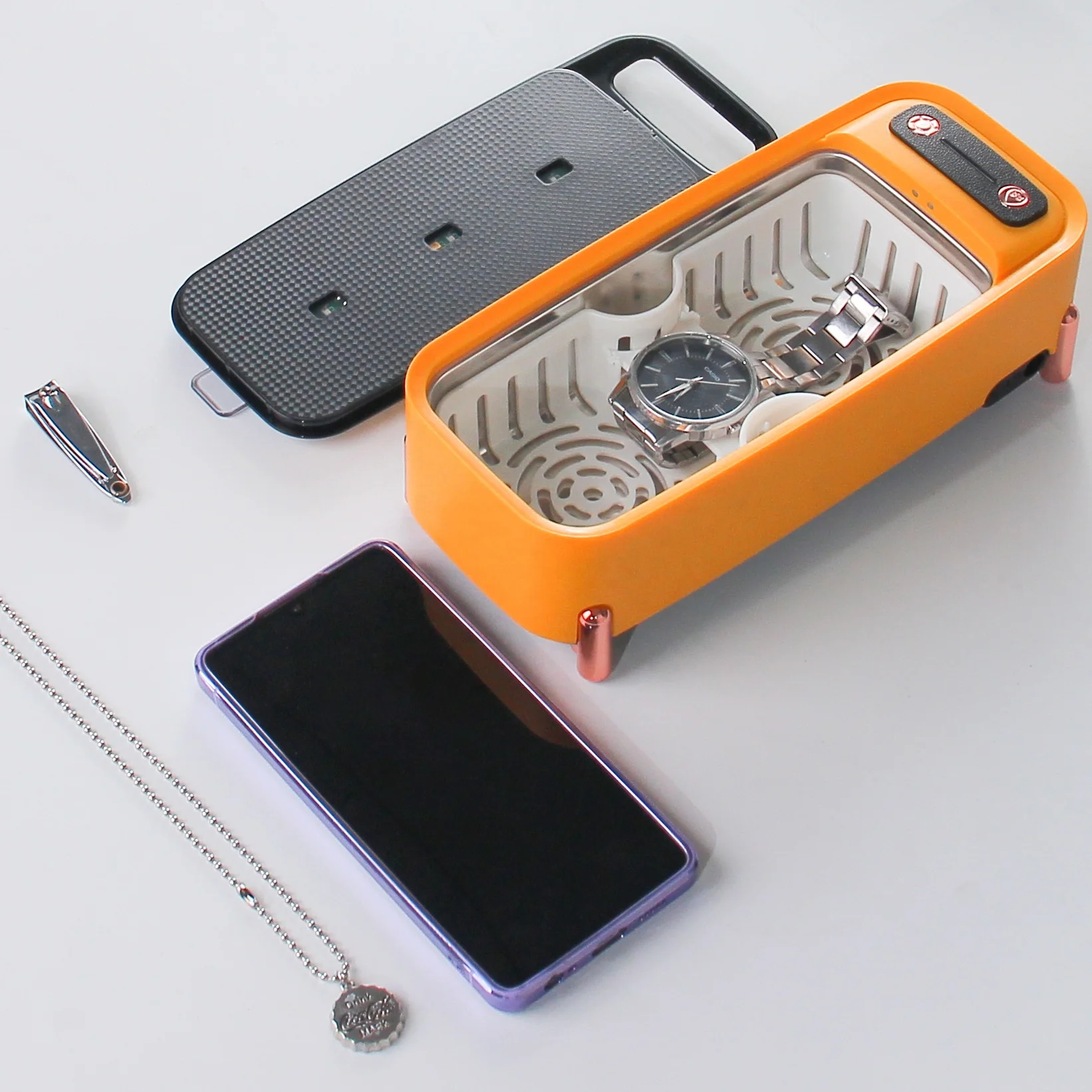 High quality New Style 45 KHZ durable mini version of household products mini ultrasonic cleaner with UVC function