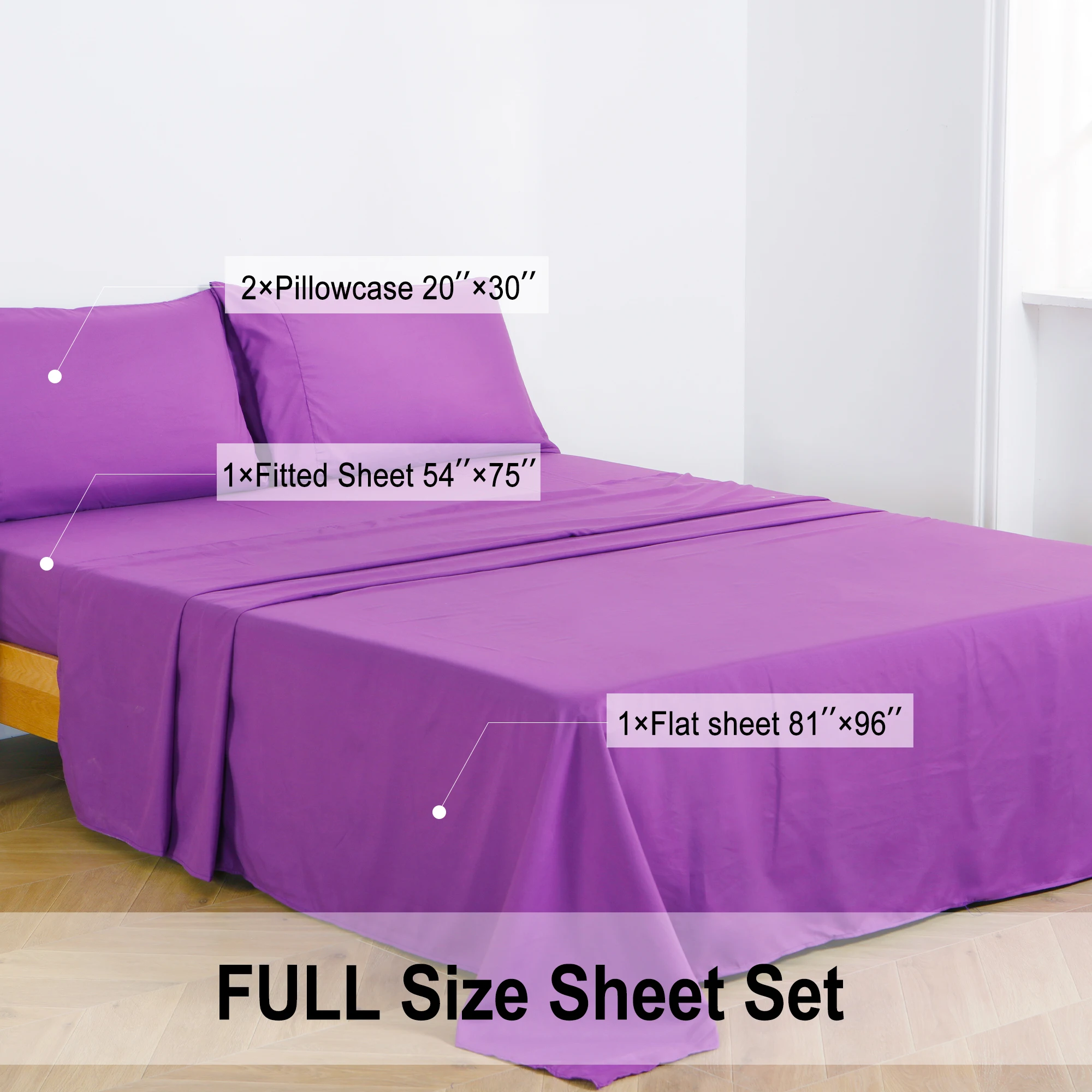 100% Polyester Microfiber Plain  Bedsheets Fitted Sheets Bedding Sets Comforter Duvet Cover Set