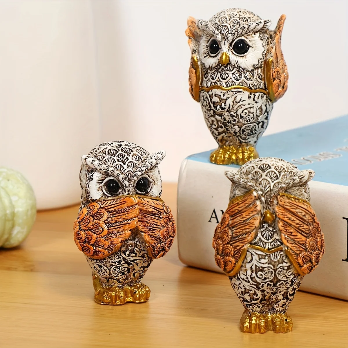 Home Decor Customized Owl Bird Statue Resin Craft Mold Animal Figurine Sculpture