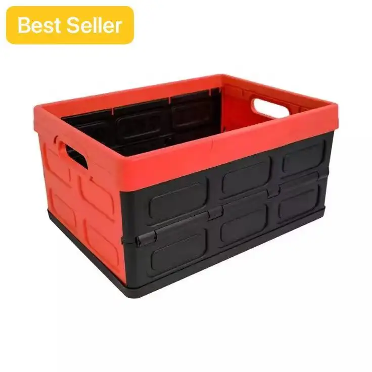 
Collapsible Storage Bins-Heavy Duty Plastic Collapsible Folding Plastic Stackable Utility Crate Solid Storage Collapsible Crate 