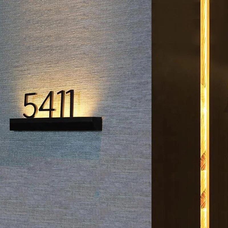 Kexian индивидуальная табличка для дома, светодиодный светильник, настенные буквы, знак с номером для номера в отеле, световые знаки с номером