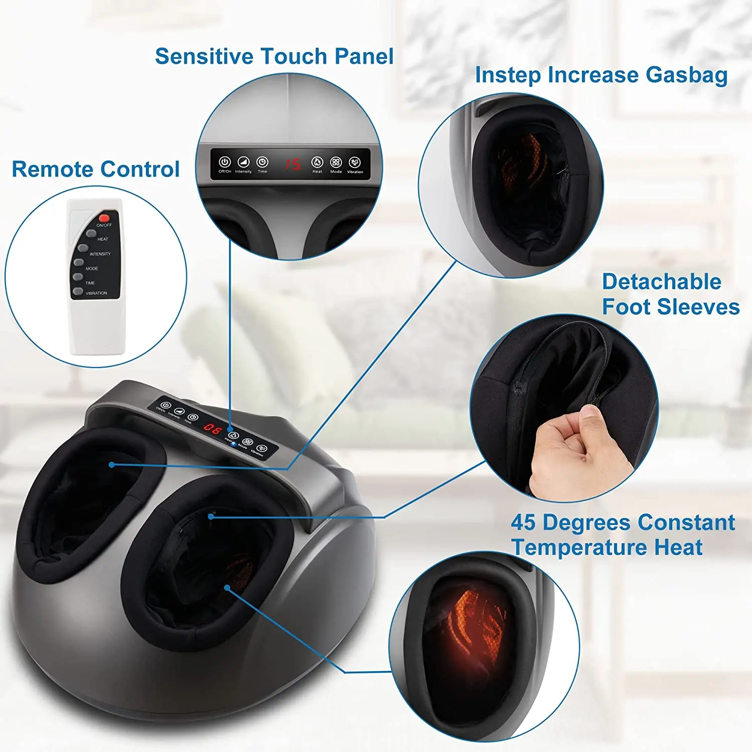 2024 Hot Selling Factory Outlet Shiatsu Roller Vibrating Foot Leg and Calf Massager Machine With Heating