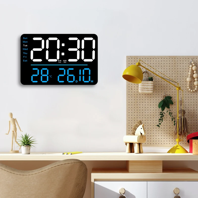 Настенные часы EMAF настенные большого размера современный дизайн умный настенный будильник с дистанционным управлением светящийся Декор дома