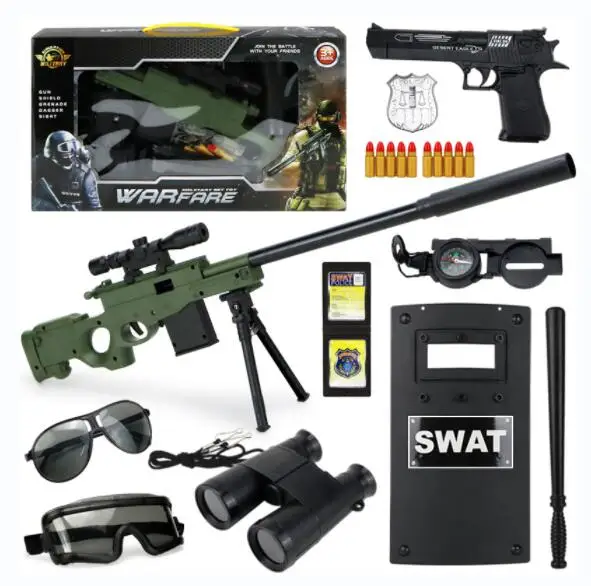 10 шт. детские игрушки полиции SWAT игровой набор пластиковых ролевые игры оборудование комплект имитация оол костюм с пистолетом