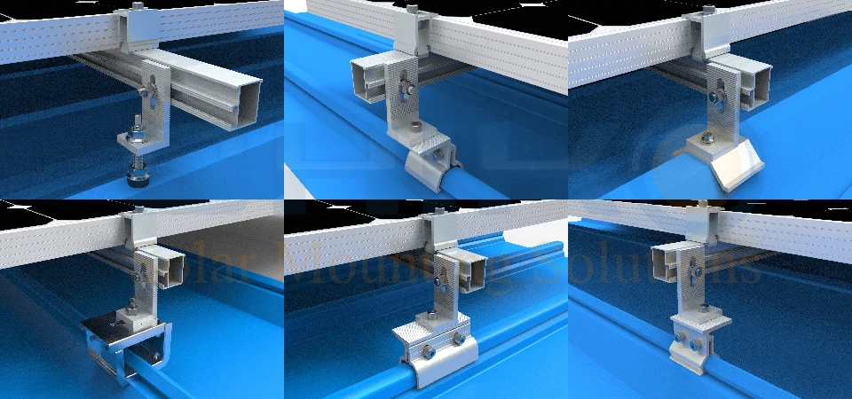 Pre-Assembled Solar Aluminum End Clamp 35/40/45/50mm For Solar Panel Fixing