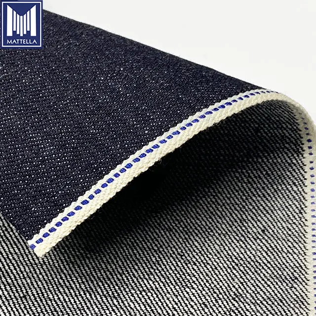 100% Cotton Material and 15-16oz Weight Stretch Denim Fabric With Colours Selvedge
