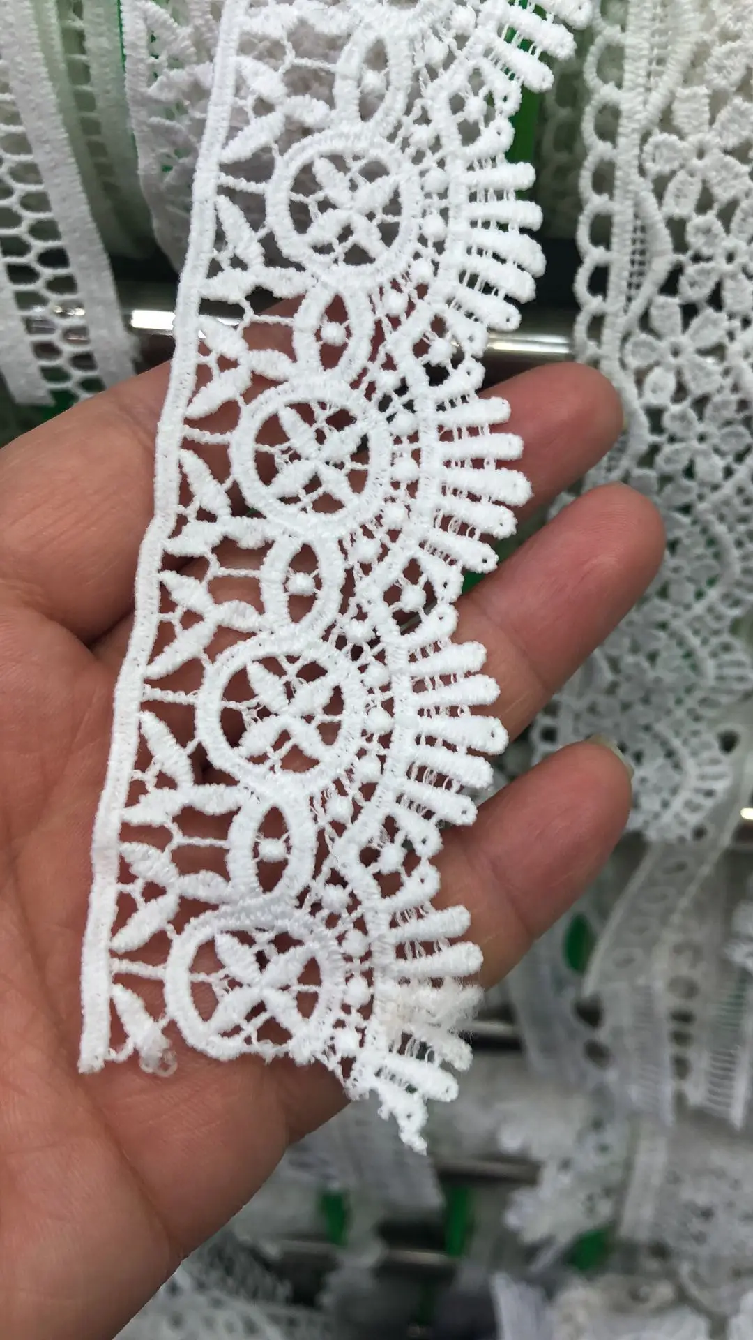 Top Quality Custom Embroidery Lace Trim Fancy White Border lace For Garment Accessories