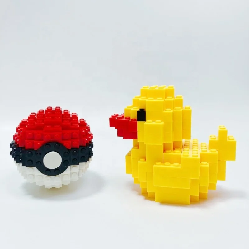 Zealed Wholesale Pokemoned Pikachu Building Block ABS Model Toy Set Educational Puzzle Stress Relief Blocks for Kids Anime Style