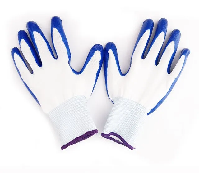 Manufacturers wholesale labor protection gloves nylon work wear-resistant nitrile latex impregnated gloves