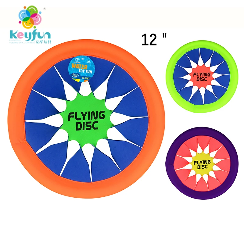 12 inch flying SBR Neoprene soft throwing sports playing lawn game saucer outdoor fris bee toy Cloth Dog Pet flying disc toy