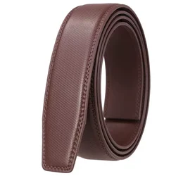 Split Genuine Leather Black And Brown Grain Auto Buckle Men Belt Strap