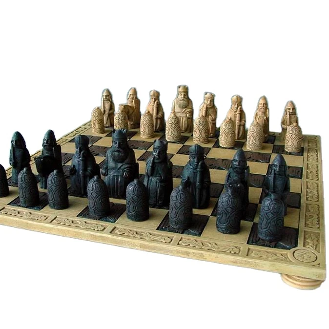 High Quality Customized  Hand Painted Resin Greek Mythology  Antique Chess Set for Sale