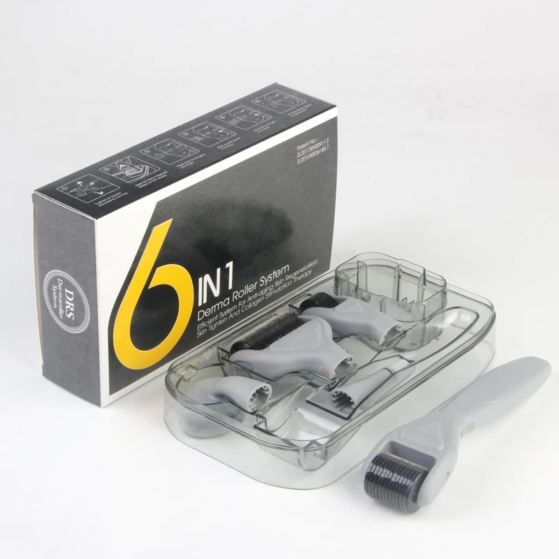 Hot selling 6 in 1 Micro Needle Skin Care Derma Roller Kit 1200 Microneedle Dermaroller For Hair Growth