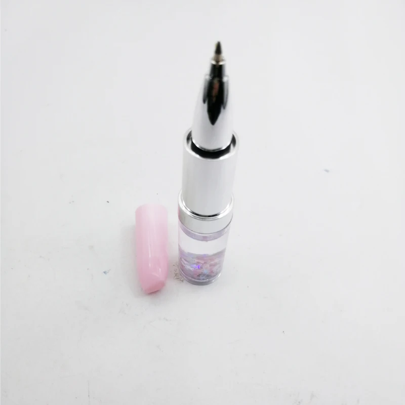 Mini Cute Bling Writing Tools Stationery Pens School Supplies 0.5mm Lipstick Shape Gel Pen Oil Quicksand Glitter