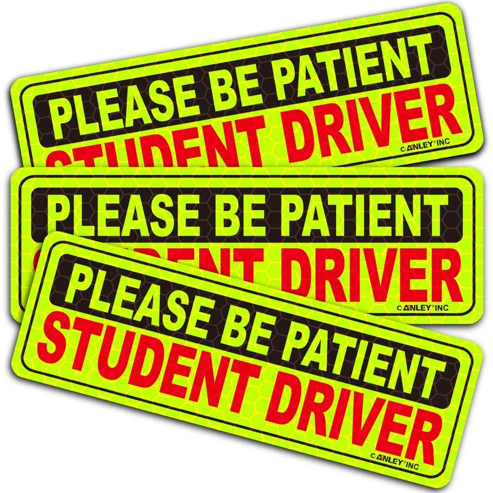 Student driver magnets reflective car widow stickers