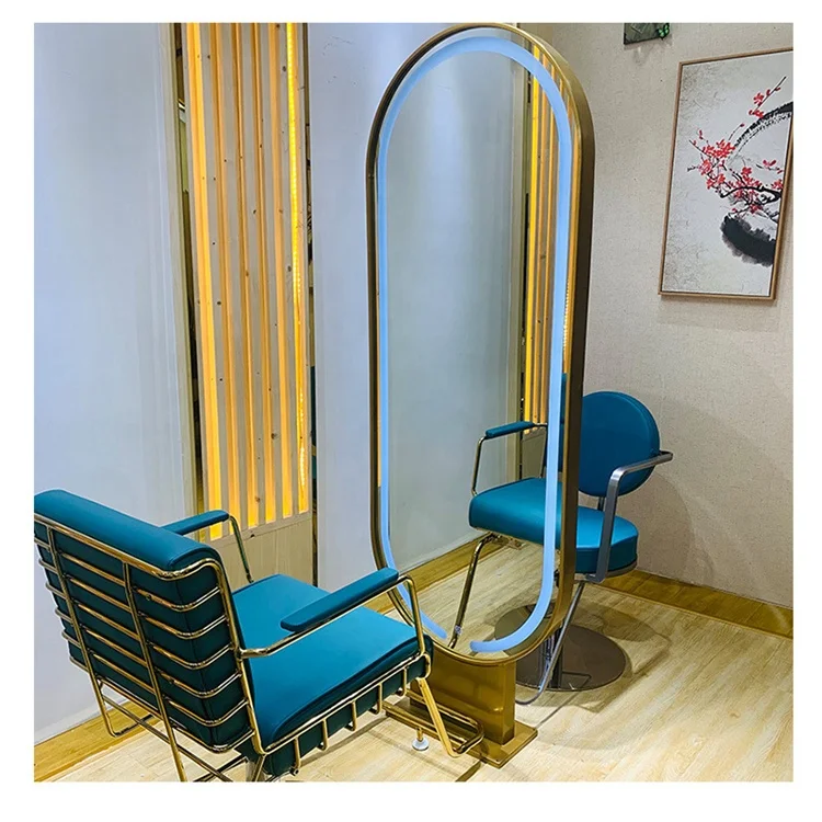 Siman Led Mirror Hair Salon Beauty Salon Hair Salon Studio Double Face Makeup Mirror with Lamp Double Face Desktop Mirror Round