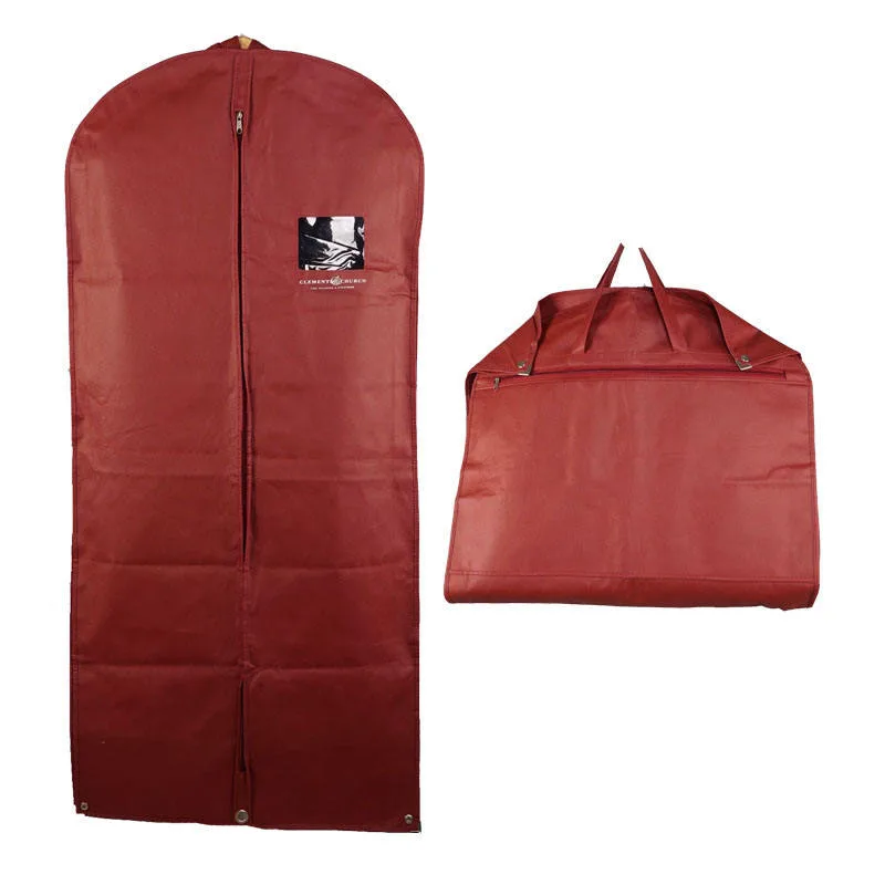 China manufacturer Red Color Foldable Overnight Double Use Clothing Dust Cover Garment Bags Travel