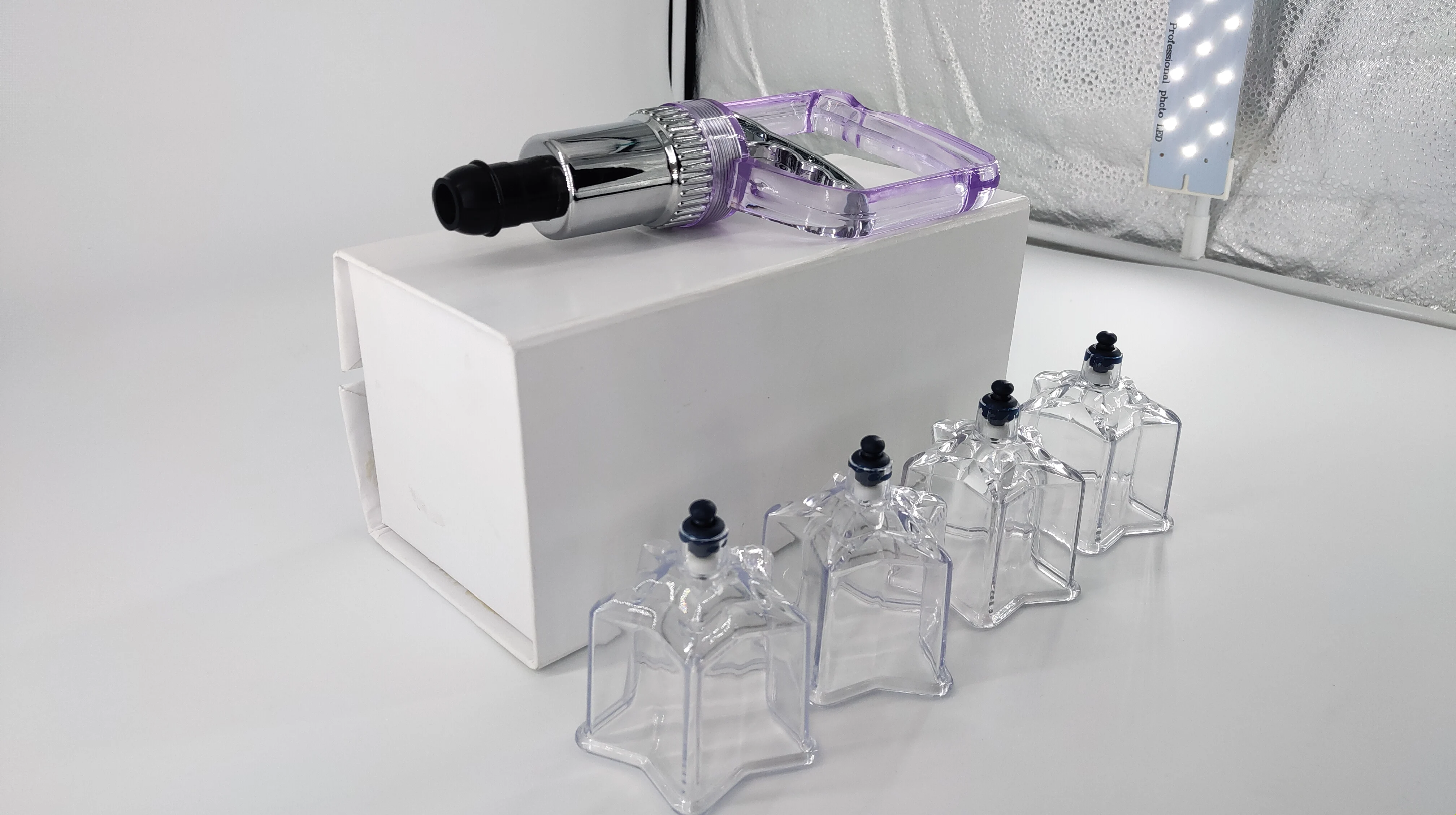 Hot 4Pcs Characteristic Star Shaped Vacuum  Cupping with Pumb Plastic Set Cupping Therapy Anti Cellulite Massage for Face Body