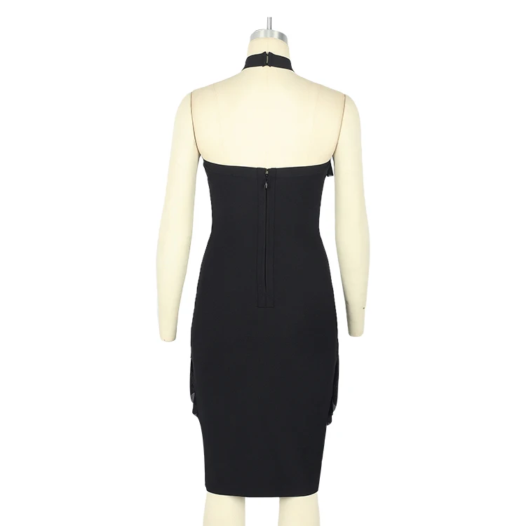 High Quality  Wholesale See Through Front Chest Side Mesh Decoration Sexy For Lady Bandage Dress