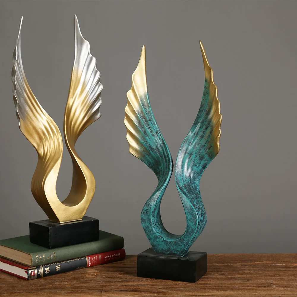creative hotel club art office resin bird wings abstract figurine ornaments decorations