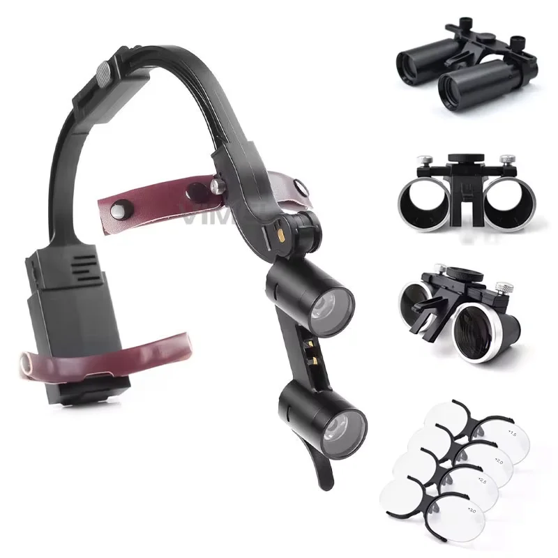 Surgical dental binocular magnifying glasses  high quality binocular loupes glasses  headband magnifier 2.5x 3.5x
