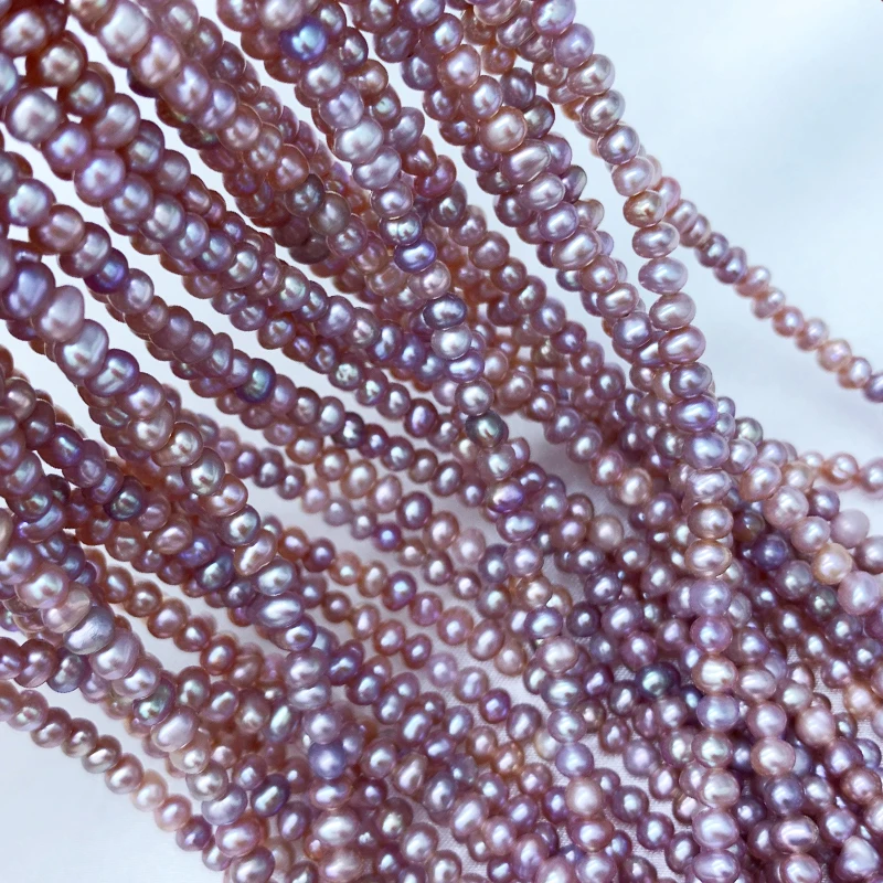 Edison Loose Pink & Colorful Round 3-4mm Pearls Freshwater Pearl Style Perola Abs Perle for Jewelry Making Fashion Real Natural