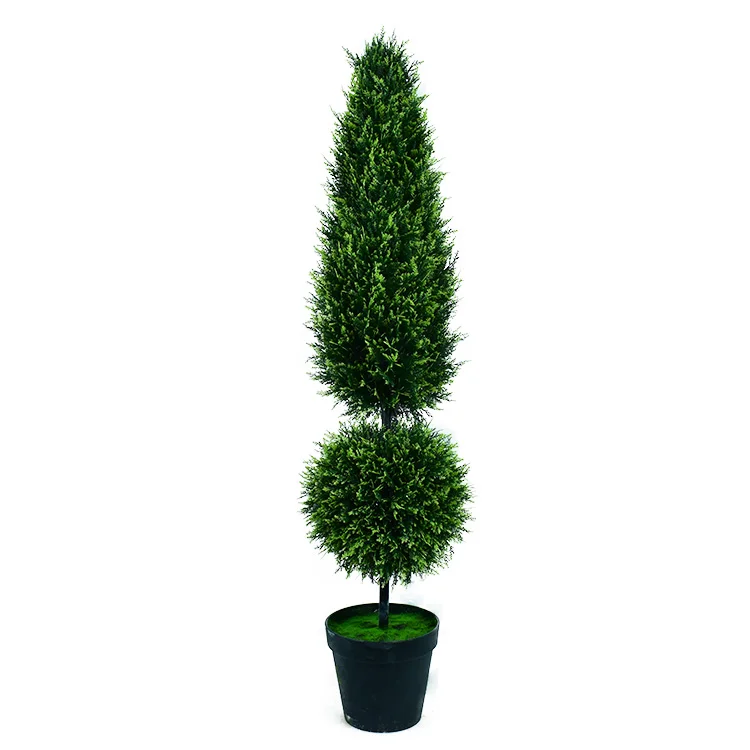 Artificial cypress tree topiary plant bonsai trees indoor decorative pine trees on sale MY1798
