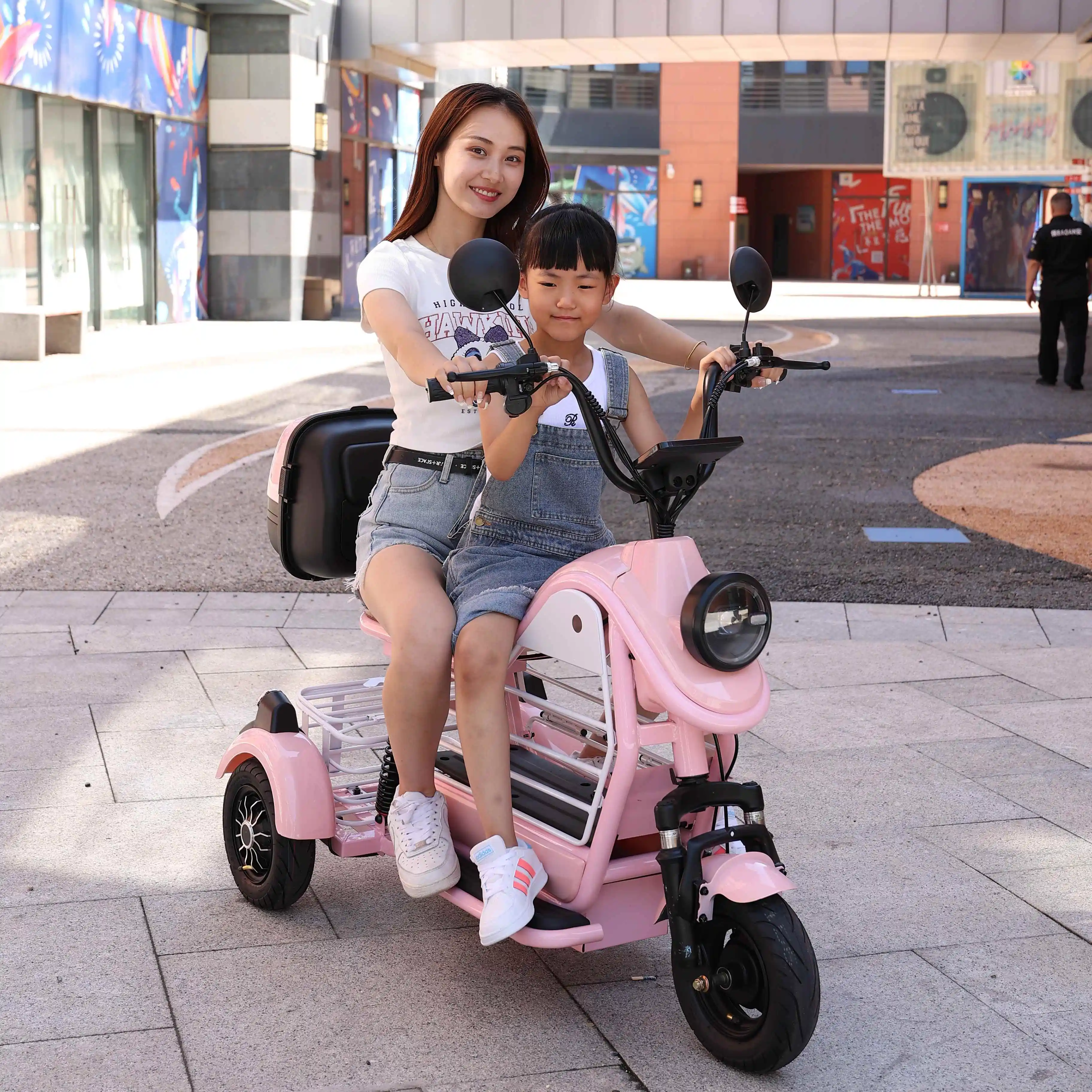 OEM customized removable battery electric 3 wheel bike electric tricycle city  electric scooter trike tricycles with basket