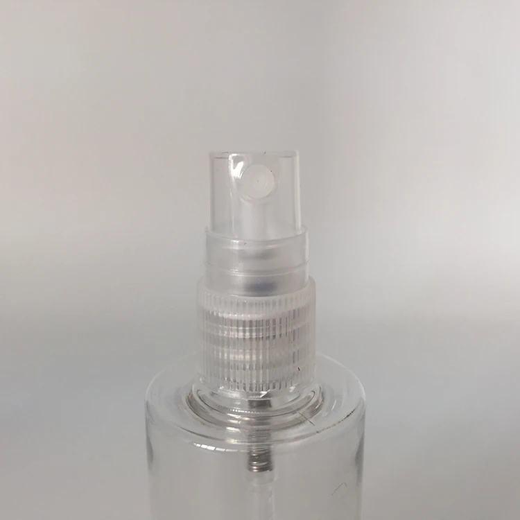 Cute 35ml clear round cylinder spray bottles with cartoon cat pig dog face printing lids travel perfume bottles for children