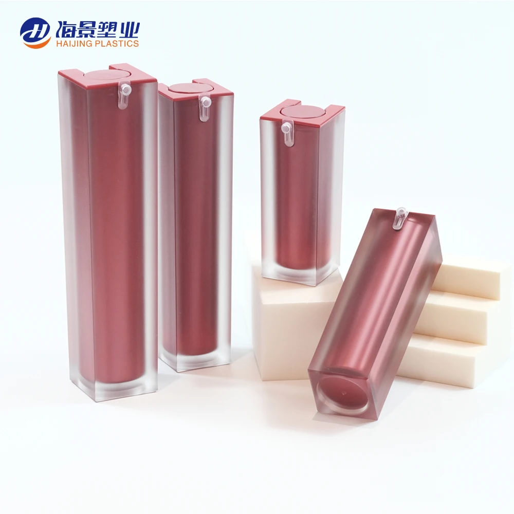 
Wholesale easy to open square shape cosmetic container pump 30ml 100 ml plastic sample bottles 