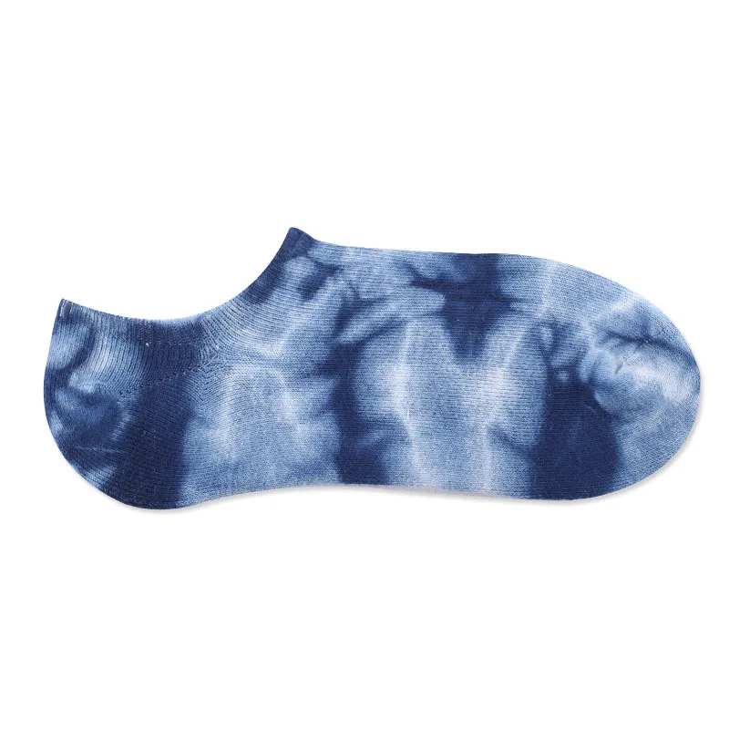 
Wholesale Fashion ladies tie dye soft cotton colorful invisible boat socks for women 