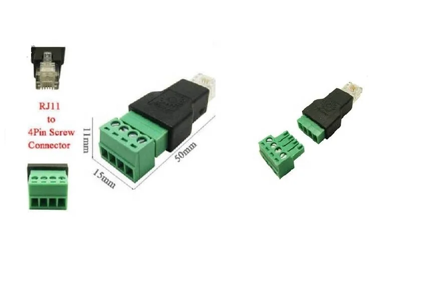 r11 rj12 6P6C Screw mount interface connector