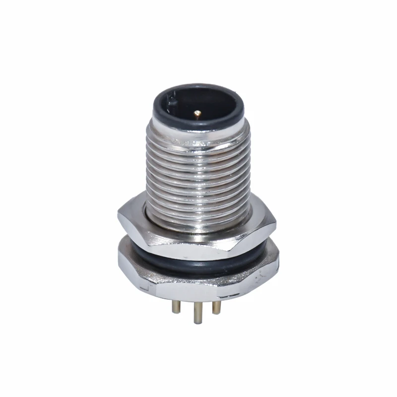 Водонепроницаемый круговой разъем pcb за панелью mount m12 male 4pin