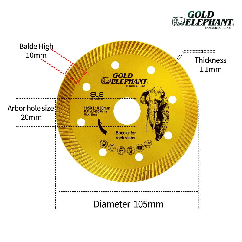 Factory 105 115 125mm diamond blade for ceramic tile stone marble cutting turbo diamond saw blade