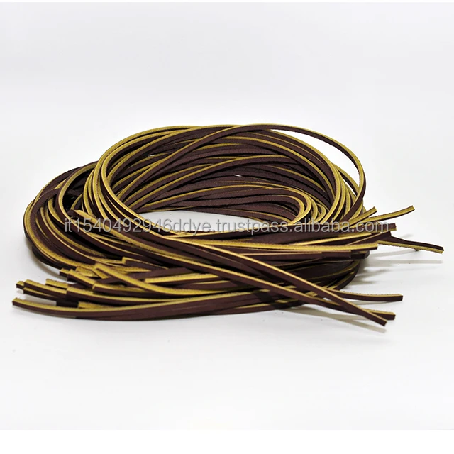 Высококачественные итальянские кожаные шнурки желтого и коричневого цвета для обуви