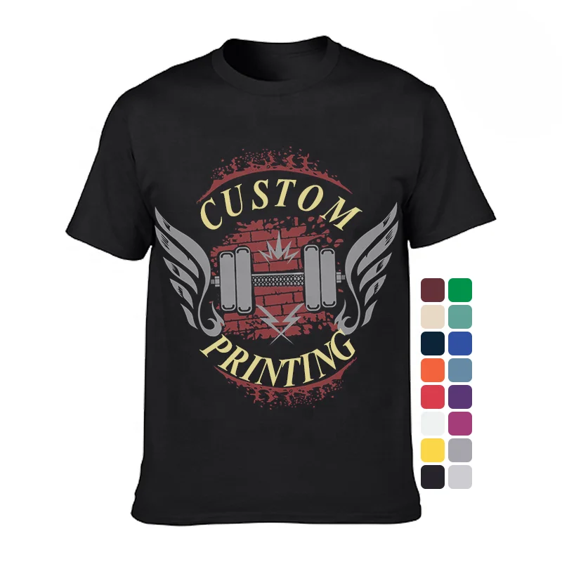 
Oem 100% American cotton US Plus Size Logo printed Custom T shirt printing blank white plain man tshirt 