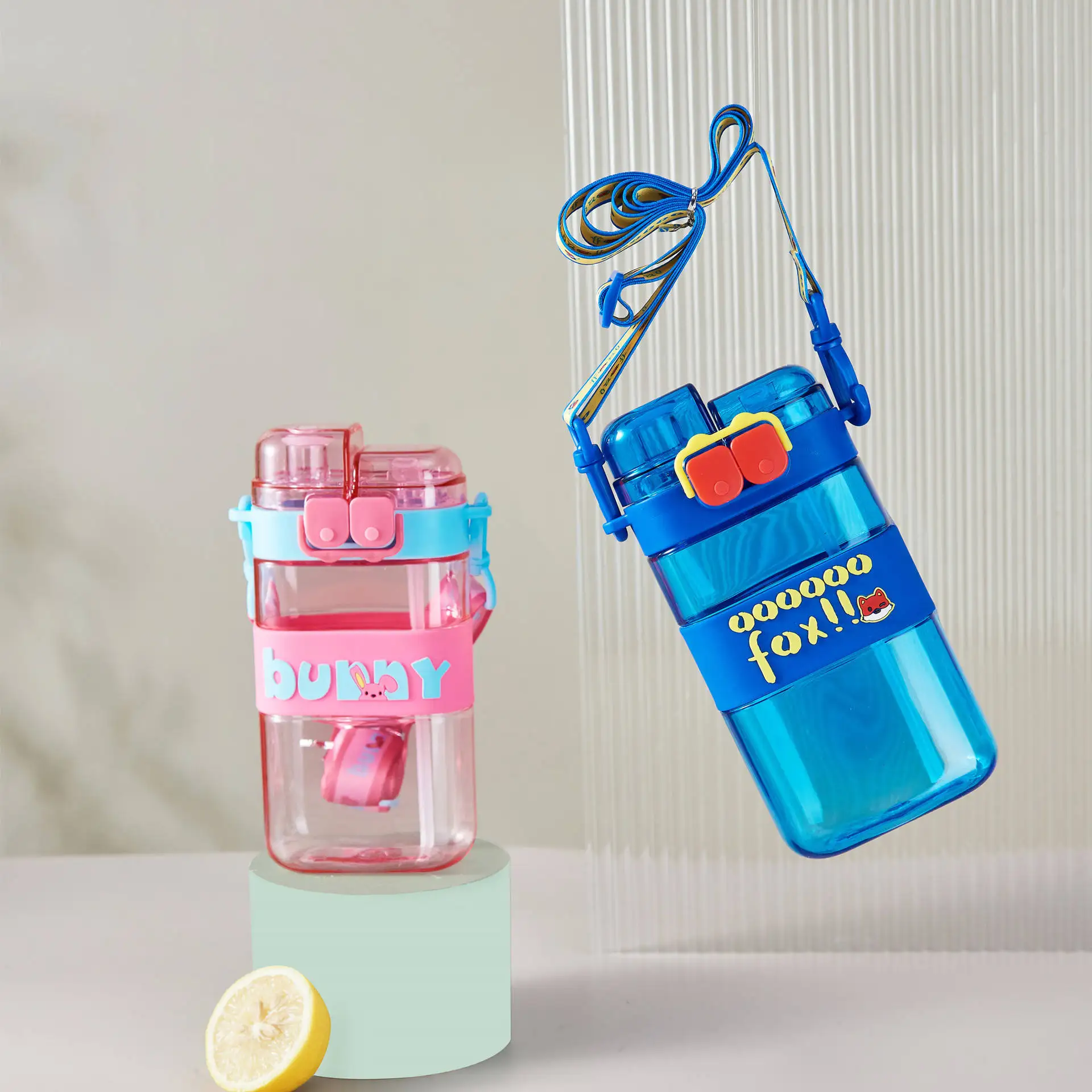 Outdoor Sports Water With Straw Plastic Bottle With Two Different Drink Ways Wide Mouth Sport Travel Bottle