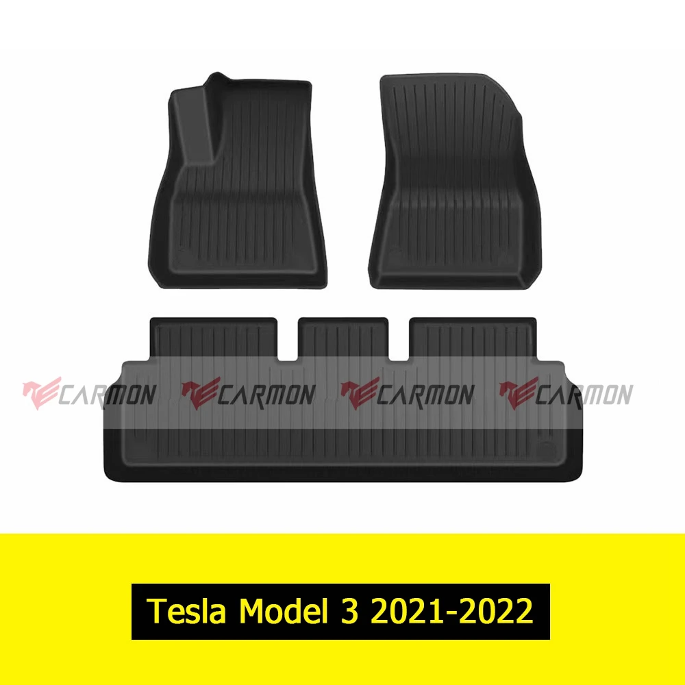 Автомобильный 3D Противоскользящий водонепроницаемый коврик для ног Tesla модель